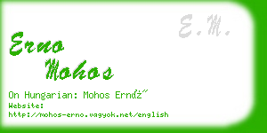 erno mohos business card